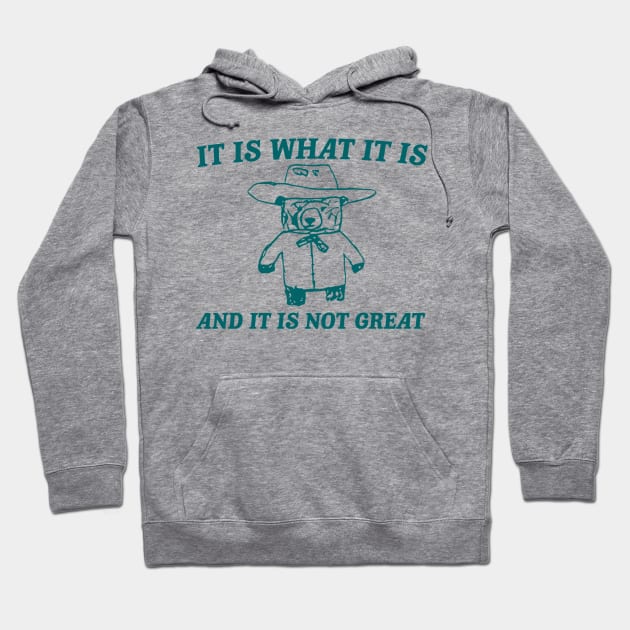 It Is What It Is And It Is Not Great , funny meme bear saying Hoodie by Drawings Star